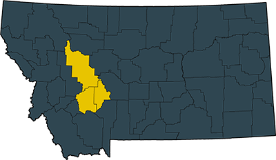 Map showing counties served for Helena